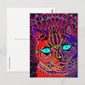 CARTE POSTALE DE CHAT PSYCHEDELIQUE LOUIS WAIN (Devant / Derrière)
