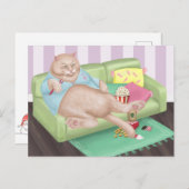 Carte postale de chat relaxant (Devant / Derrière)