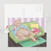 Carte postale de chat relaxant (Devant / Derrière)