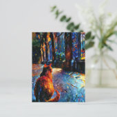 Carte postale de chat roux (Debout devant)