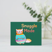 Carte postale de chat roux douillet en mode câlin (Debout devant)