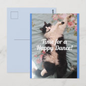 Carte postale de chat smoking mignon faisant une d (Devant / Derrière)