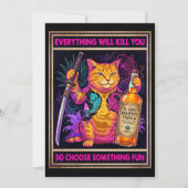 Carte postale de chat "Tout vous tuera" (Devant)