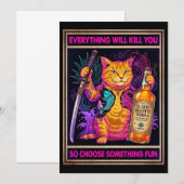 Carte postale de chat "Tout vous tuera" (Devant / Derrière)