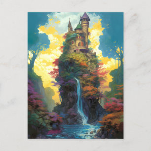 Carte postale de château de fantasy magique