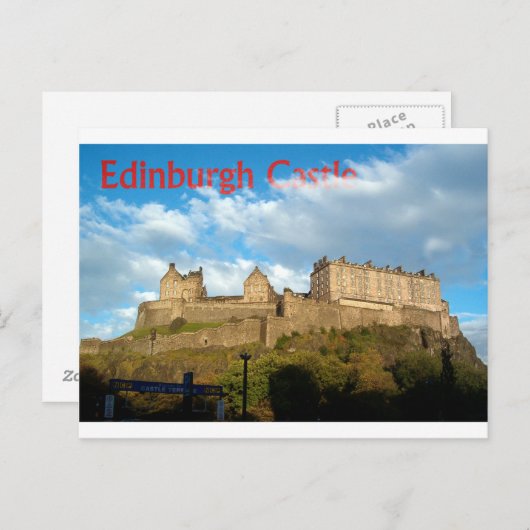 Carte postale de château d'Edimbourg (Devant / Derrière)
