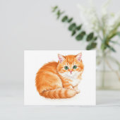 Carte postale de chaton câlin roux (Debout devant)