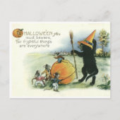 Carte postale de chaton de chat noir Halloween sou (Devant)