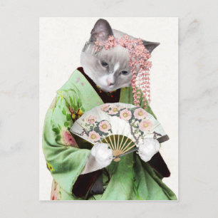 Carte postale de chaton de geisha