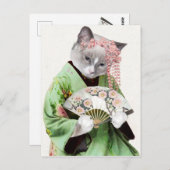 Carte postale de chaton de geisha (Devant / Derrière)