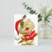 Carte postale de chaton mignon chantant un chant d (Debout devant)