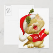 Carte postale de chaton mignon chantant un chant d (Devant / Derrière)
