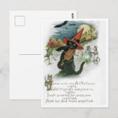 Carte postale de chaton noir Halloween souris (Devant / Derrière)