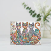 carte postale de chats apaisants (Debout devant)