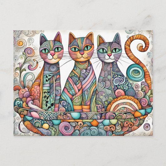 carte postale de chats apaisants (Devant)