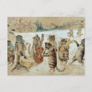 Carte postale de chats chantant des cantiques