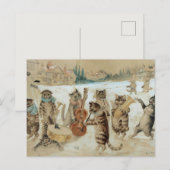 Carte postale de chats chantant des cantiques (Devant / Derrière)