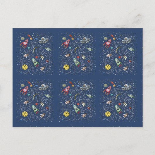 Carte postale de chats dans l'espace (Devant)