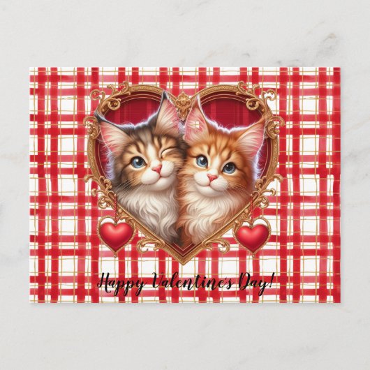 Carte postale de chats de la Saint-Valentin (Devant)