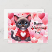 Carte postale de chats de la Saint-Valentin (Devant / Derrière)