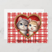 Carte postale de chats de la Saint-Valentin (Devant / Derrière)