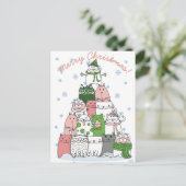 Carte postale de chats de Noël (Debout devant)