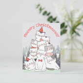 Carte postale de chats de Noël (Debout devant)