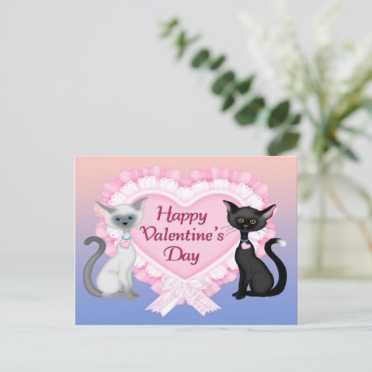 Carte postale de chats de Saint-Valentin (Debout devant)