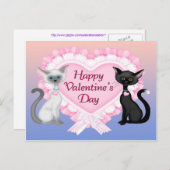 Carte postale de chats de Saint-Valentin (Devant / Derrière)