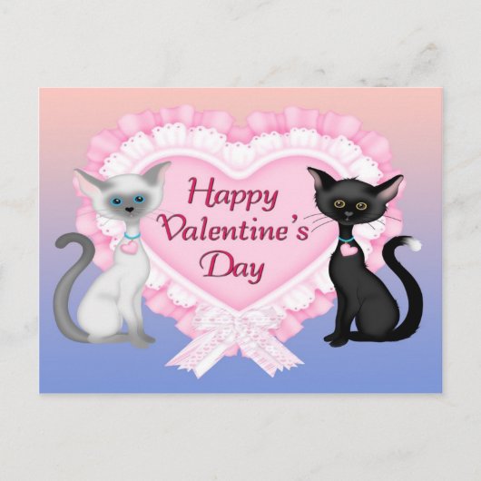 Carte postale de chats de Saint-Valentin (Devant)