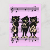 Carte postale de chats noirs musicaux (Devant)