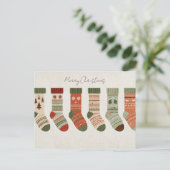 Carte postale de chaussettes de Noël festives (Debout devant)