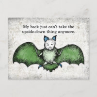 Carte postale de chauve-souris au dos malade