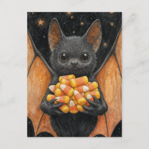 Carte postale de chauve-souris en bonbons de maïs