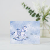 Carte postale de cheval à bascule bleu (Debout devant)