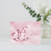 Carte postale de cheval à bascule rose (Debout devant)