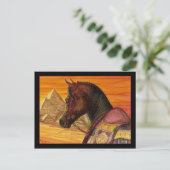 Carte postale de cheval arabe rouge et or (Debout devant)