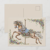 Carte postale de cheval de carrousel d'automne (Devant / Derrière)