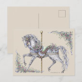 Carte postale de cheval de carrousel d'été (Devant / Derrière)