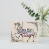 Carte postale de cheval de carrousel d'hiver (Debout devant)