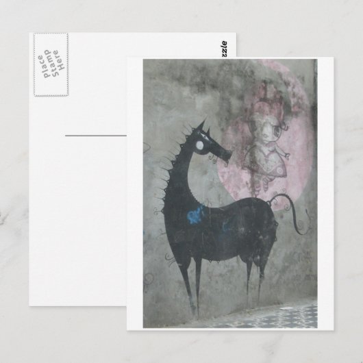 Carte postale de cheval de graffiti (Devant / Derrière)