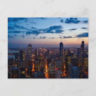 Carte postale de Chicago, Illinois, avec vue sur l