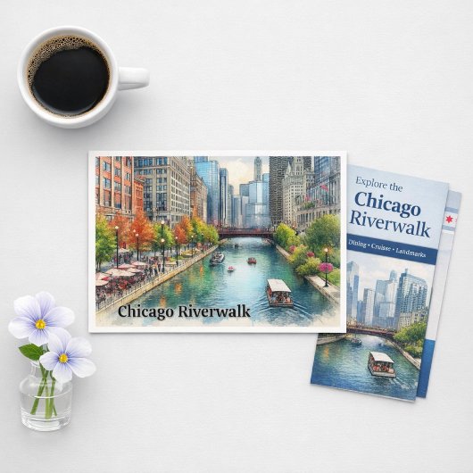 Carte postale de Chicago Illinois City River