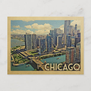 Carte postale de Chicago Illinois Voyage Vintage