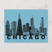 Carte postale de Chicago – Silhouette de l'horizon (Devant)