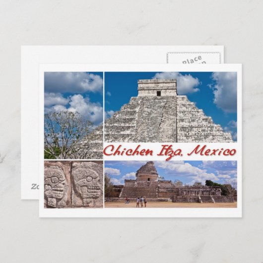 Carte postale de Chichen Itza, Mexique (Devant / Derrière)