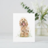 Carte postale de chien Cockapoo – Art animalier aq (Debout devant)