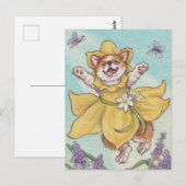 Carte postale de Chien de Corgi de printemps Daffy (Devant / Derrière)