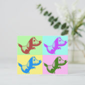 Carte postale de chien de dessin pop art (Debout devant)