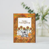 Carte postale de chien de fête de Thanksgiving (Debout devant)